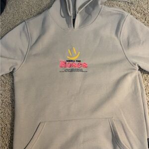 Brooklyn Cloth Cream Hoodie with Pink & Yellow Graphic